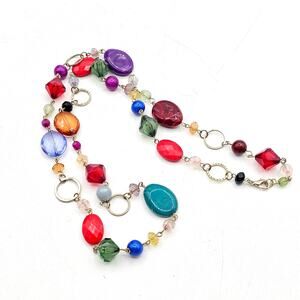 Unbranded Multicolor Beaded Necklace 32 Inch Fashion Jewelry Statement Piece
